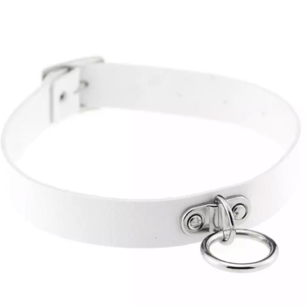 ⚪️ circle charm choker white necklace ⚪️